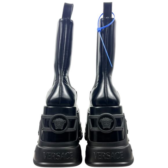 Versace Medusa Anthem Oversized Platform Ankle Boots Black Size 38 - Picture 5 of 9